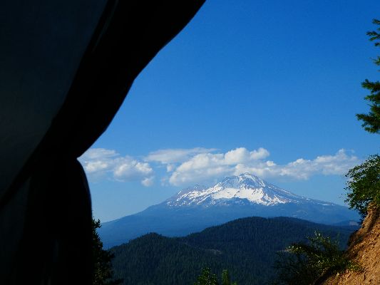 Shasta from tent, Day 6